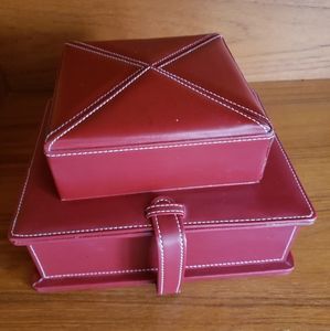 Red leather jewelry box